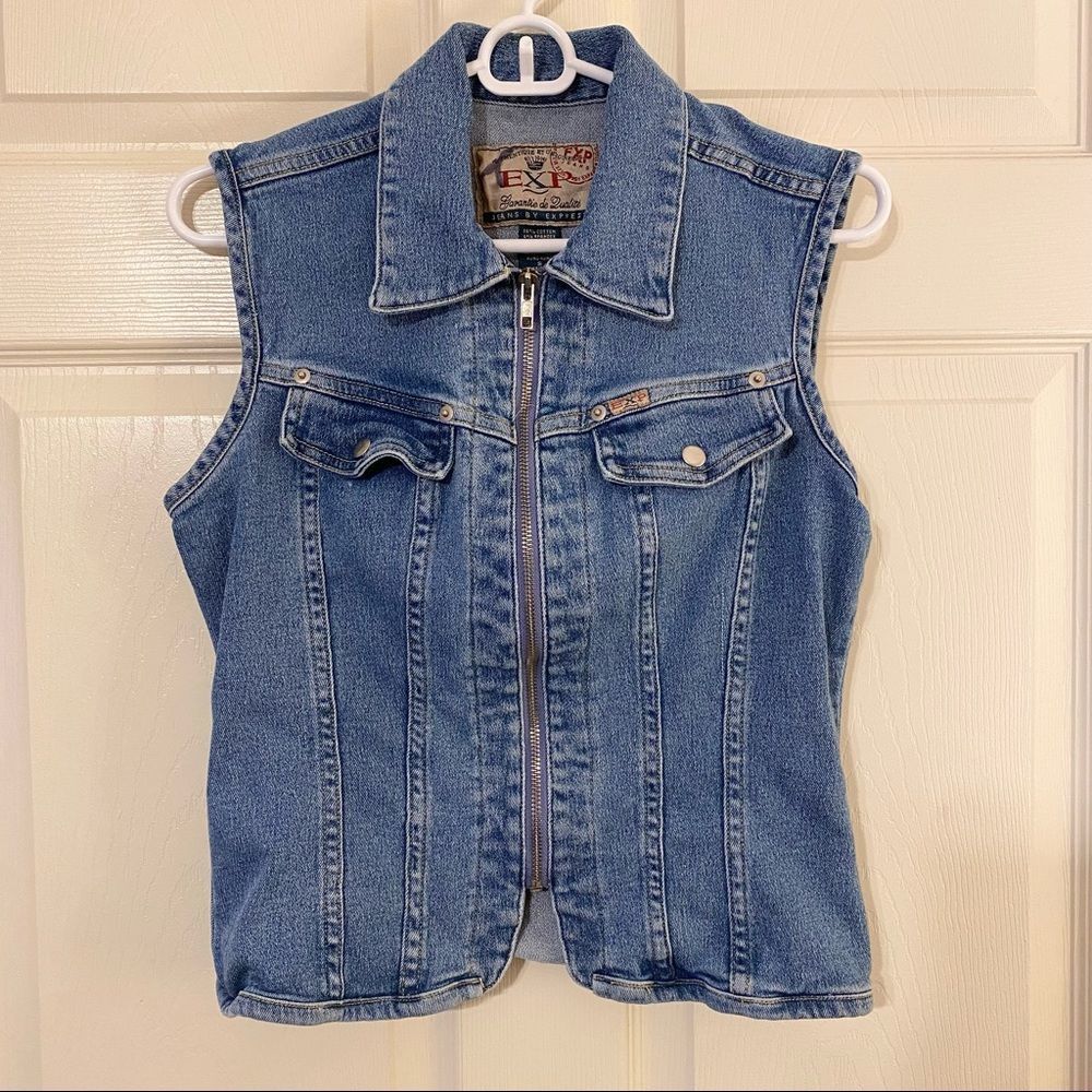 Vintage EXP EXPRESS 90s Denim stretchy Vest Jacket